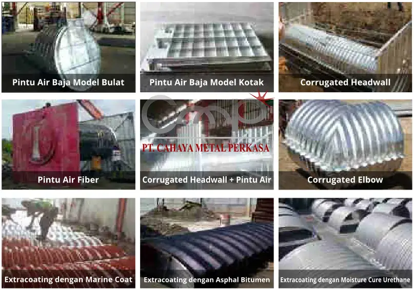 produk gorong gorong baja armco, multi plate,nestable flange e-100, guardrail, steel bridge, costum product